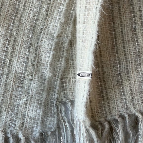 Nantucket Looms Windswept Ivory Handwoven Multi-Fiber Throw Blanket UNUSED NWT - Picture 10 of 13